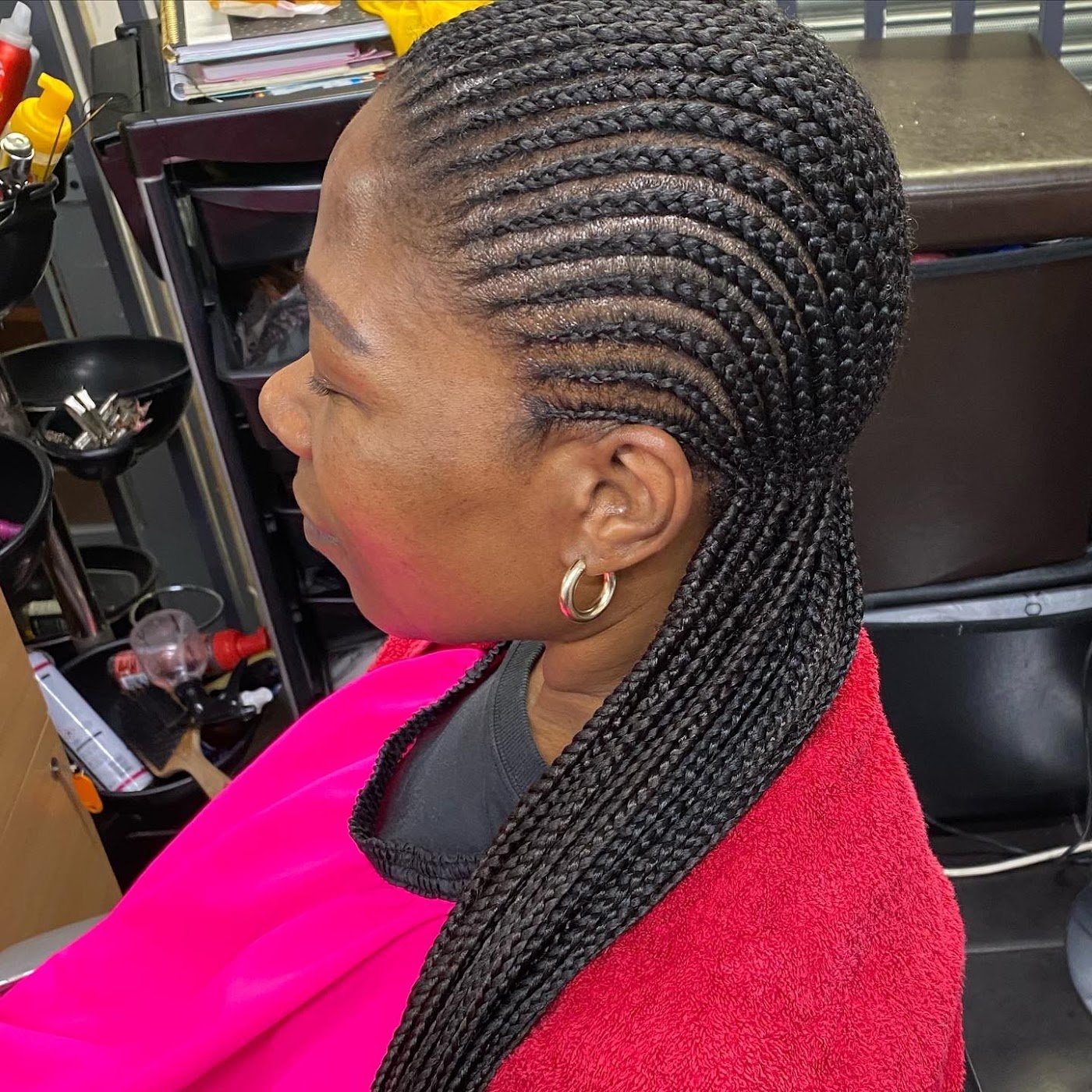 Feed-in cornrows